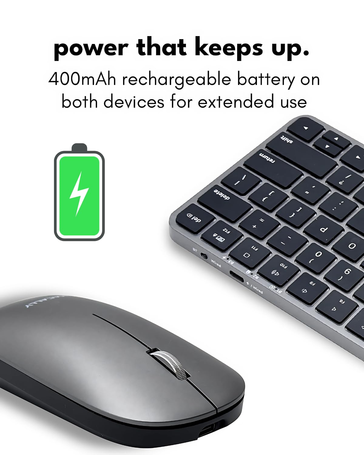 Macally Teclado e mouse sem fio Apple para Mac – modo duplo